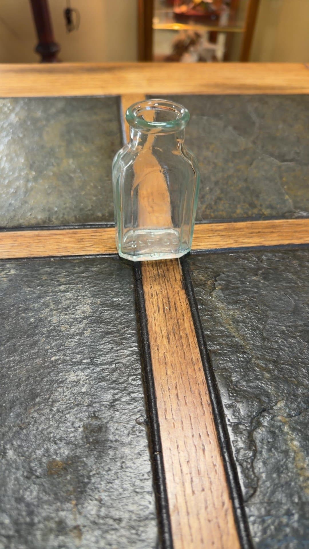 Vintage Clear Glass Bottle - Image 1