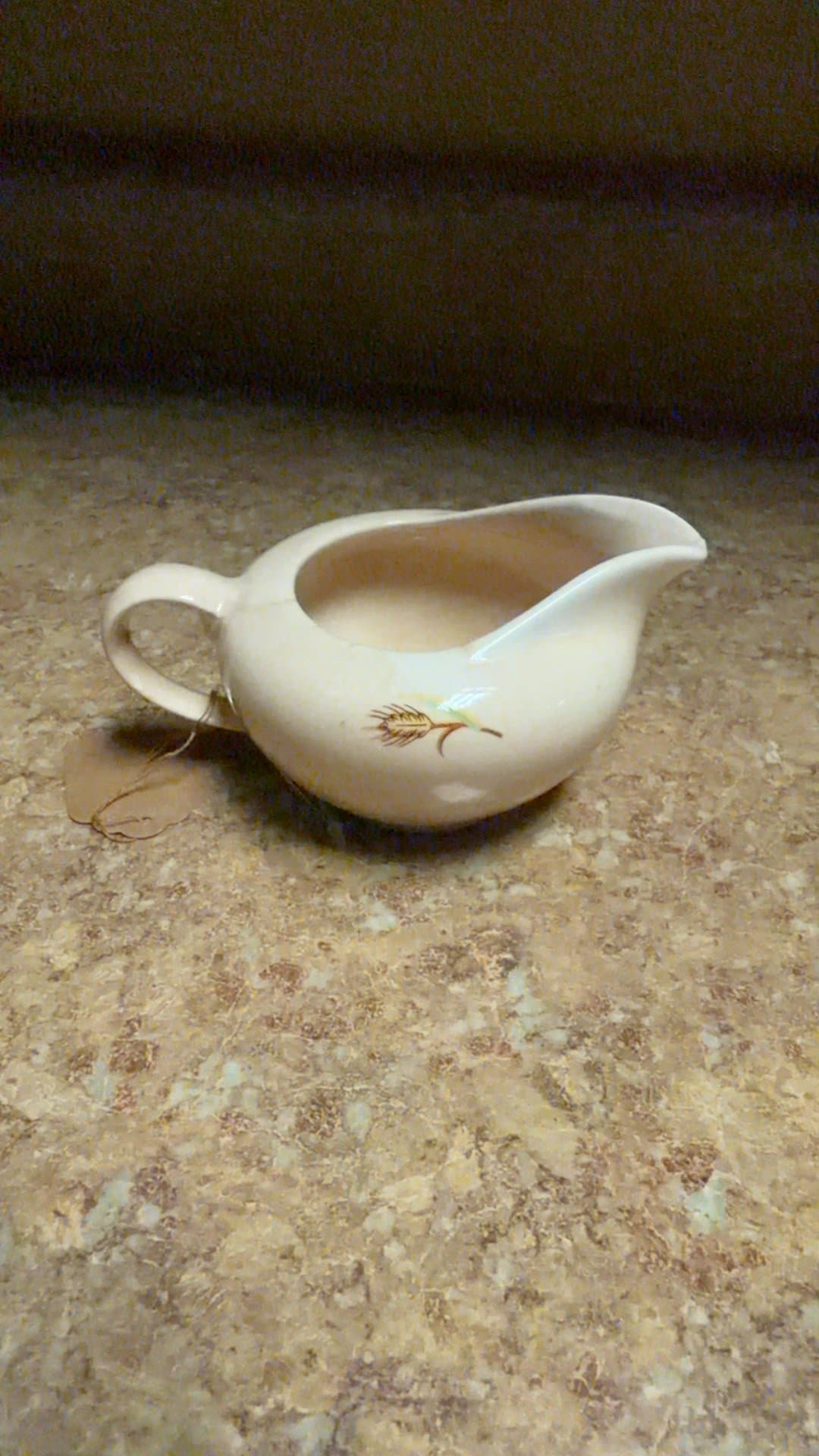Vintage Ceramic Creamer with Wheat Design - Image 1