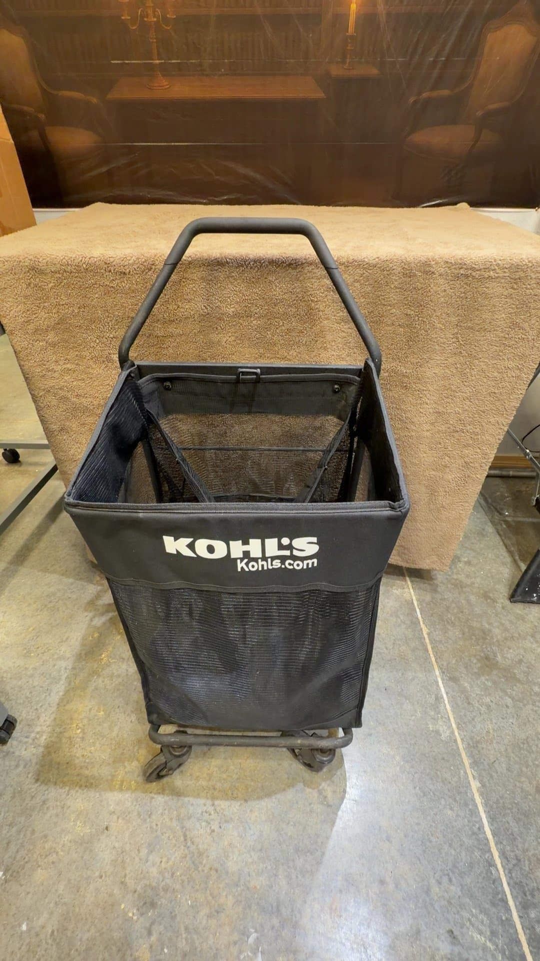 Kohl's Branded Rolling Retail Mesh Shopping Cart - Image 1