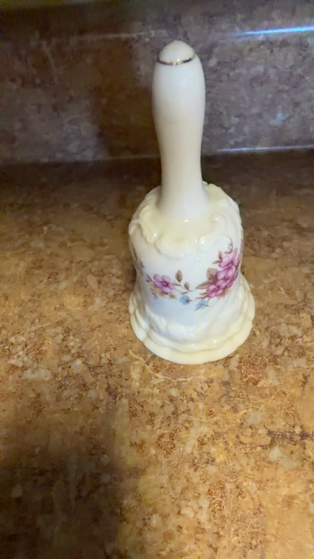 Vintage Porcelain Decorative Bell with Floral Design - Image 1