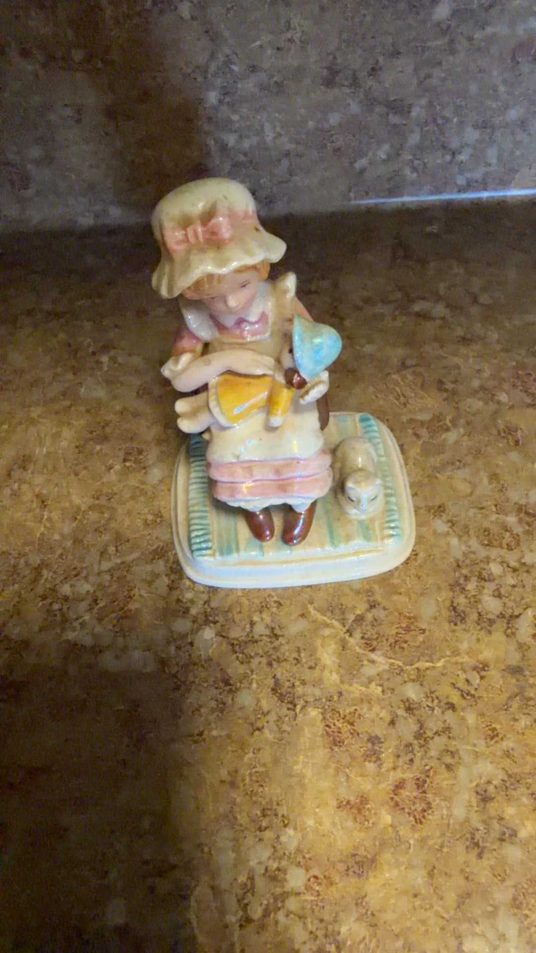 Vintage Napcoware Figurine of Girl with Doll and Cat - Image 1