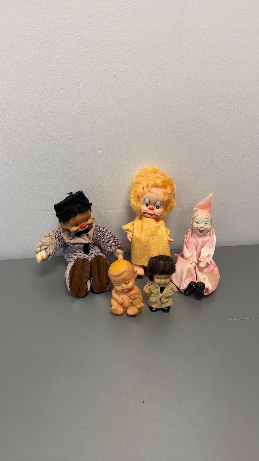 Vintage Clown and Miniature Doll Lot - Image 1
