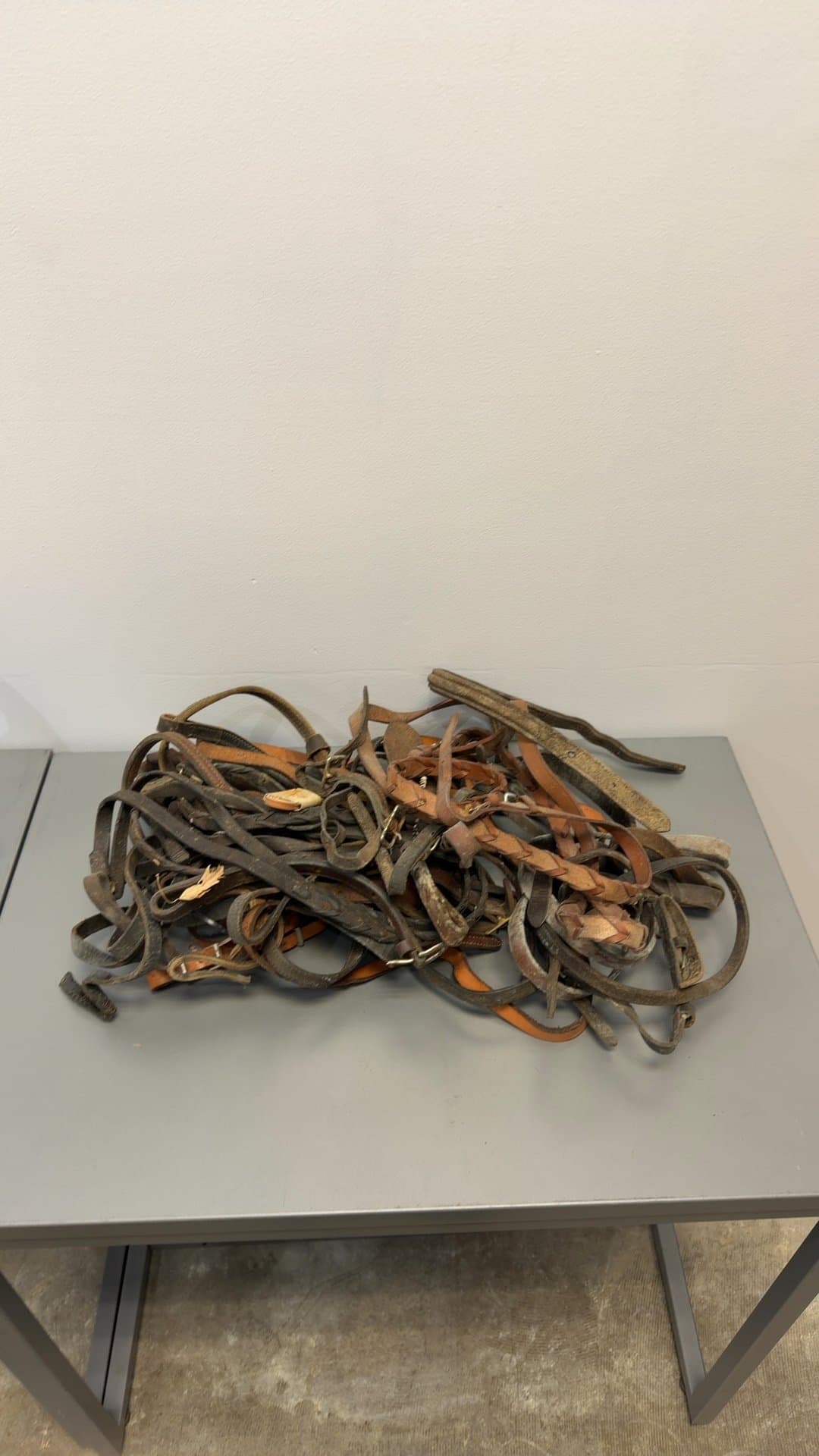 Assorted Vintage Leather Horse Tack and Bridle Straps Lot - Image 1
