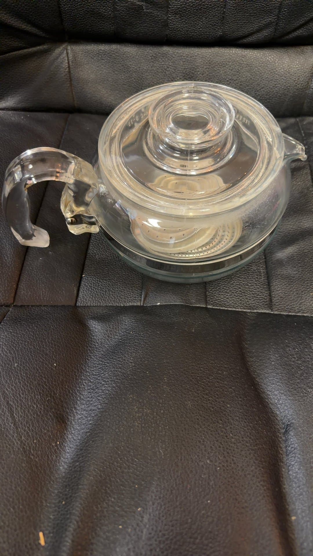 Vintage Glass Teapot with Infuser - Image 1