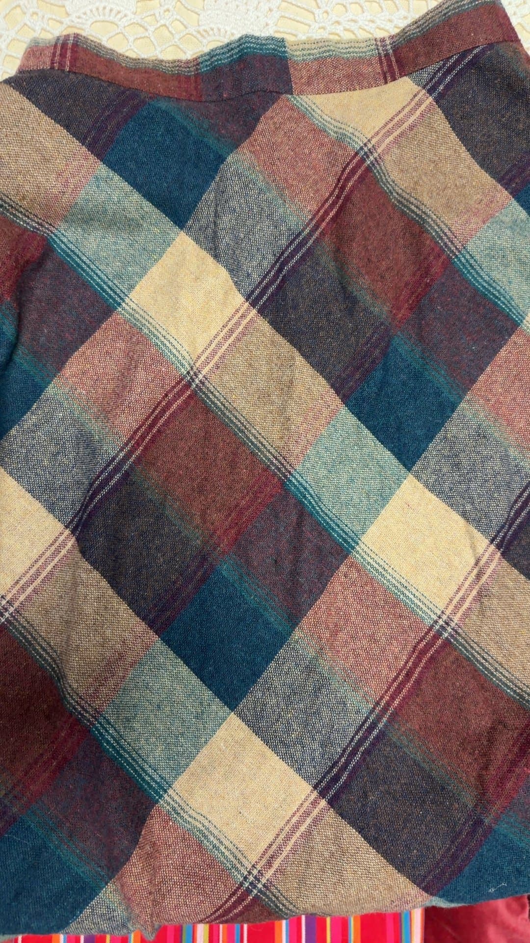 Vintage Stomp-Tok Plaid Wool Skirt - Image 1