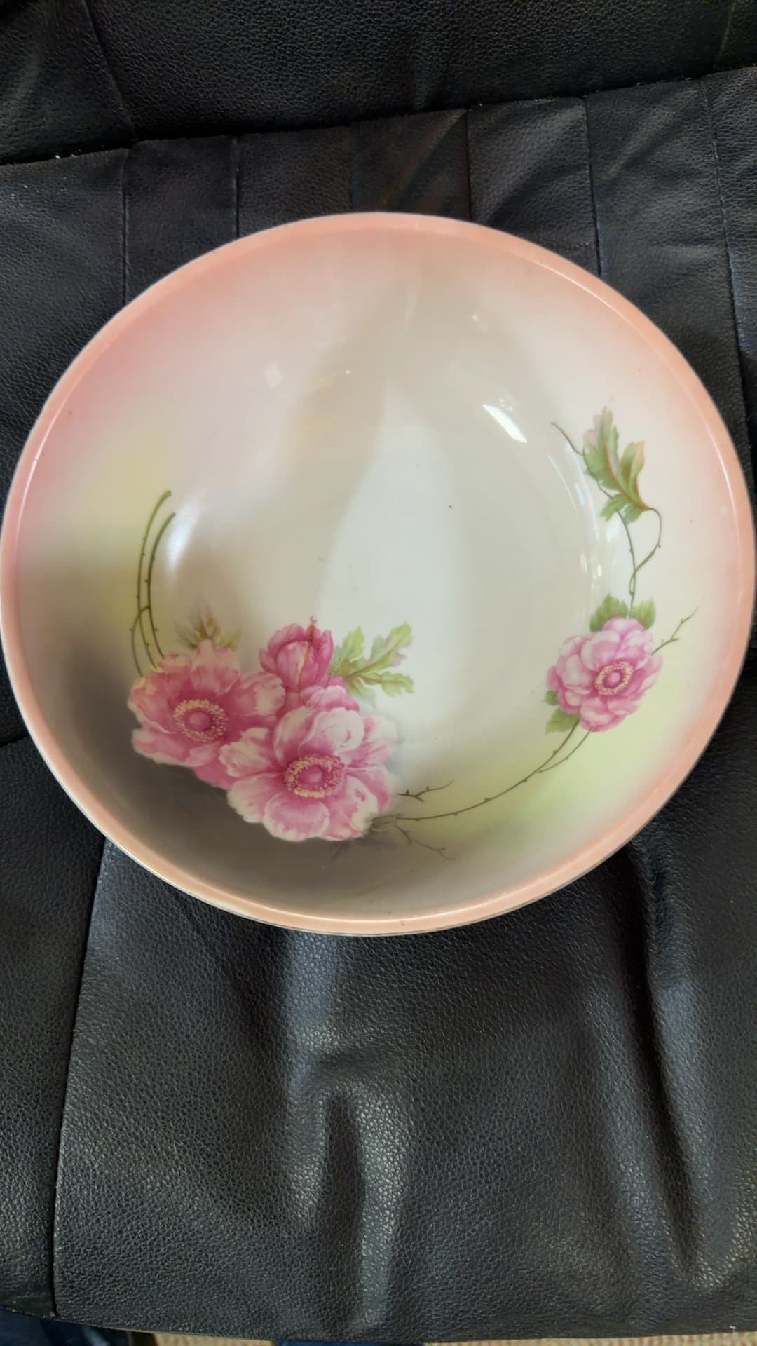 Vintage Floral Ceramic Bowl - Image 1
