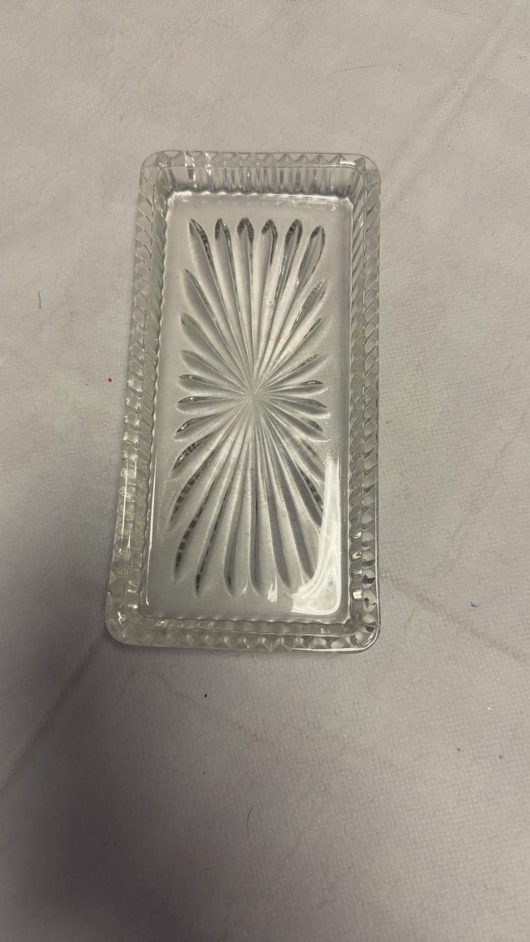 Rectangular Cut Glass Tray - Image 1