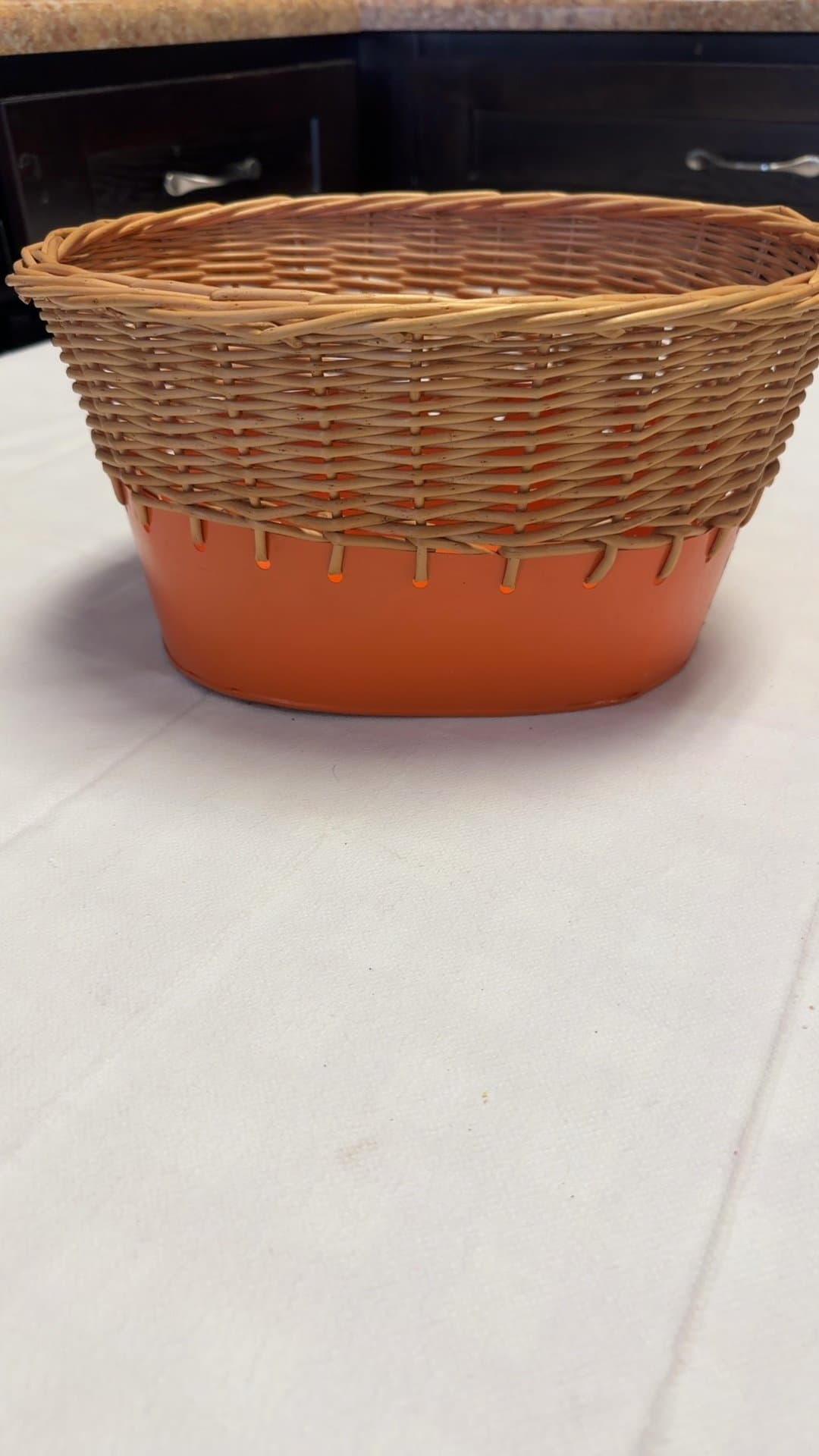Wicker and Plastic Storage Basket - Image 1