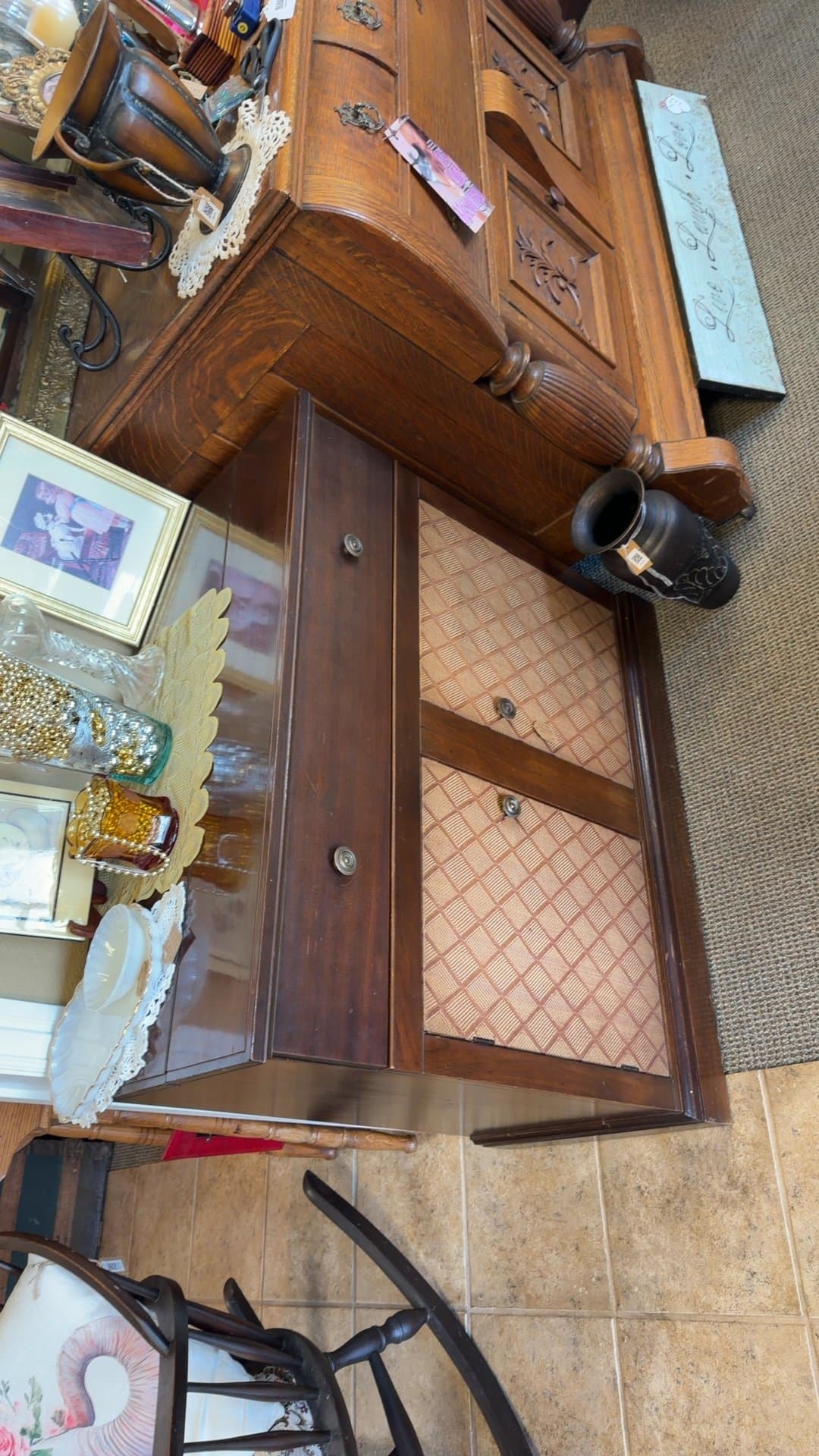 Vintage Wooden Console Radio and Record Player - Image 1