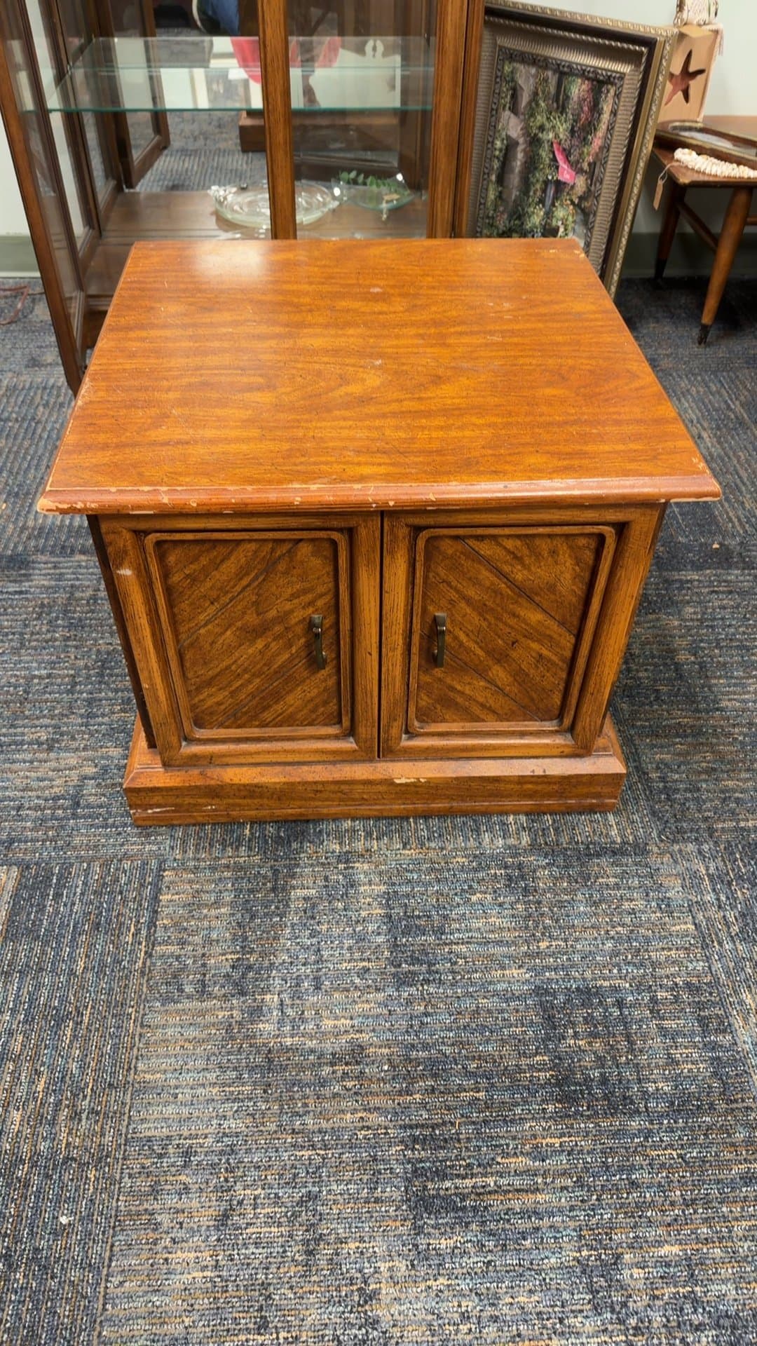 Vintage Wooden Cabinet with Double Doors - Image 1