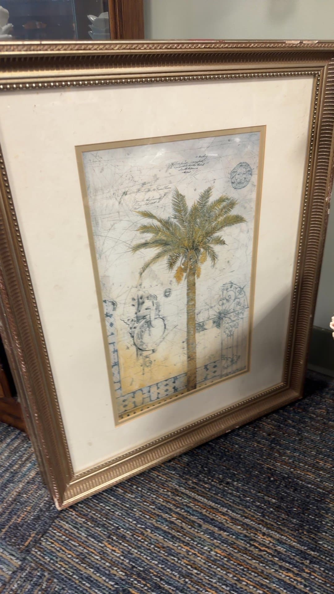 Framed Palm Tree Artwork - Image 1