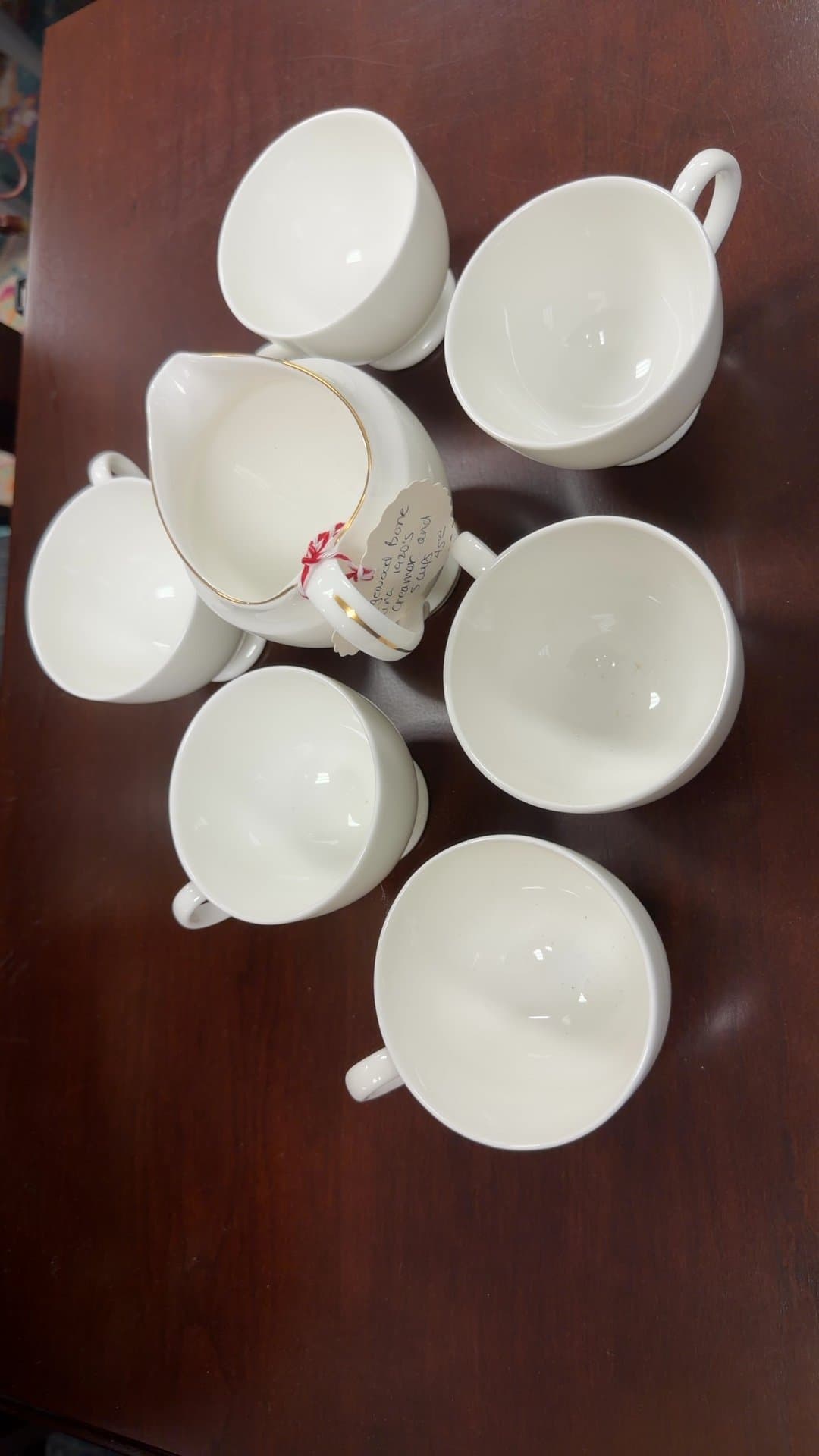 Wedgwood Bone China Creamer and Cups Set - Image 1