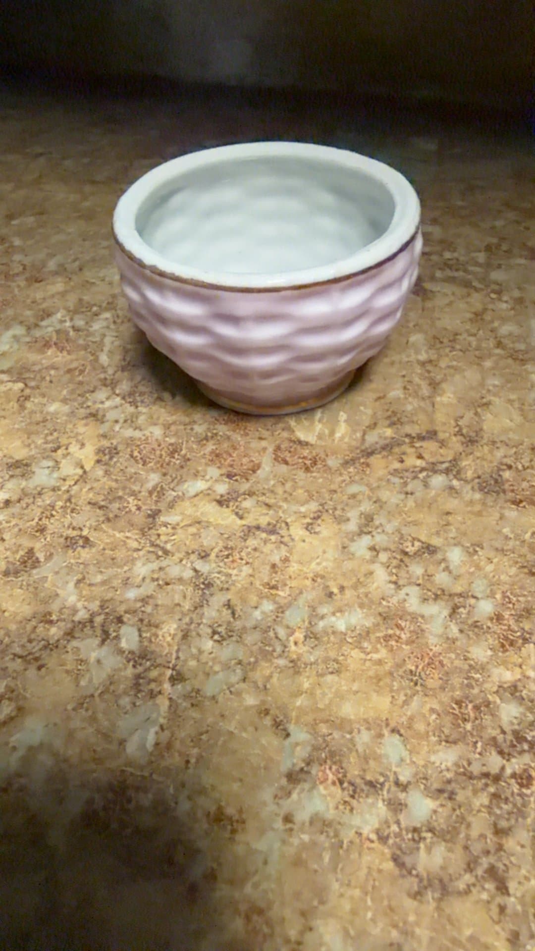 1950's-60's Lefton #144 pink basketweave sugar bowl (no lid) - Image 1