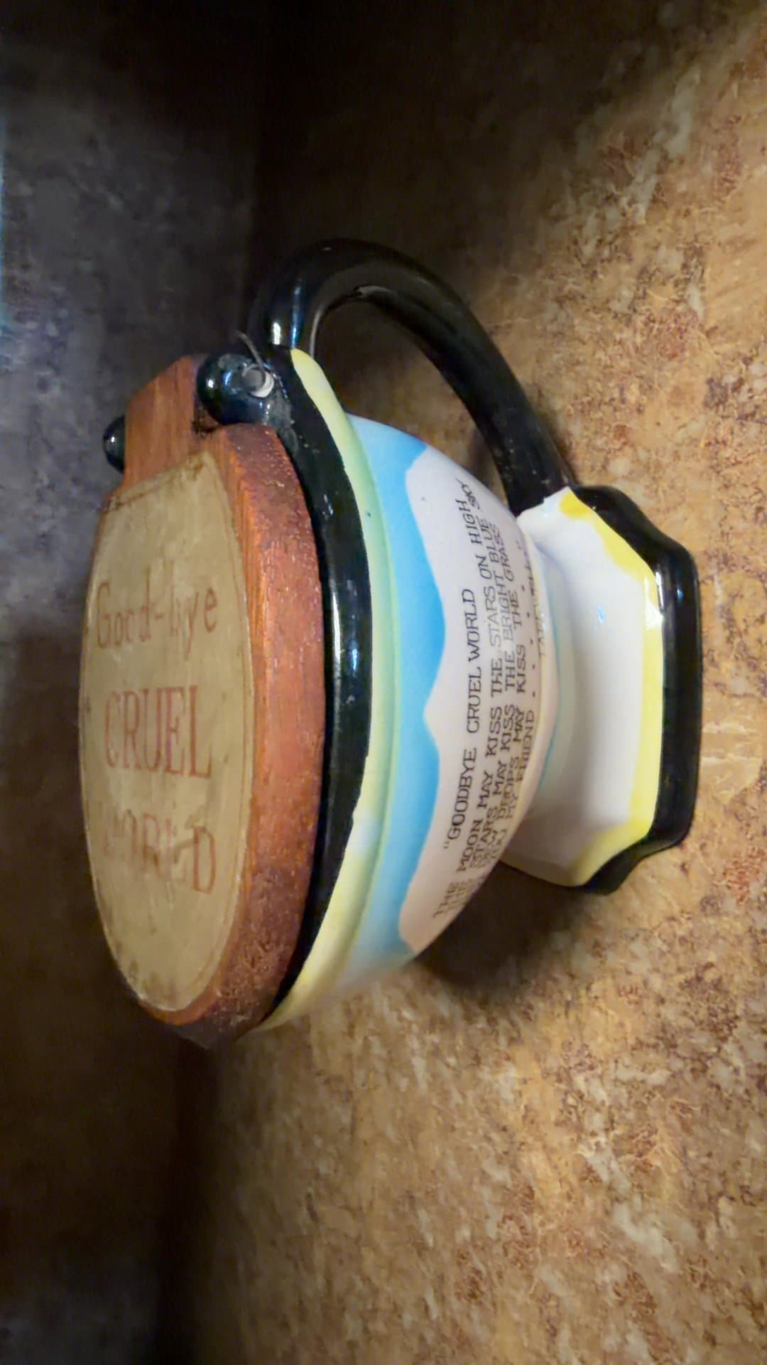 Vintage 'Goodbye Cruel World' Chamber Pot - Image 1