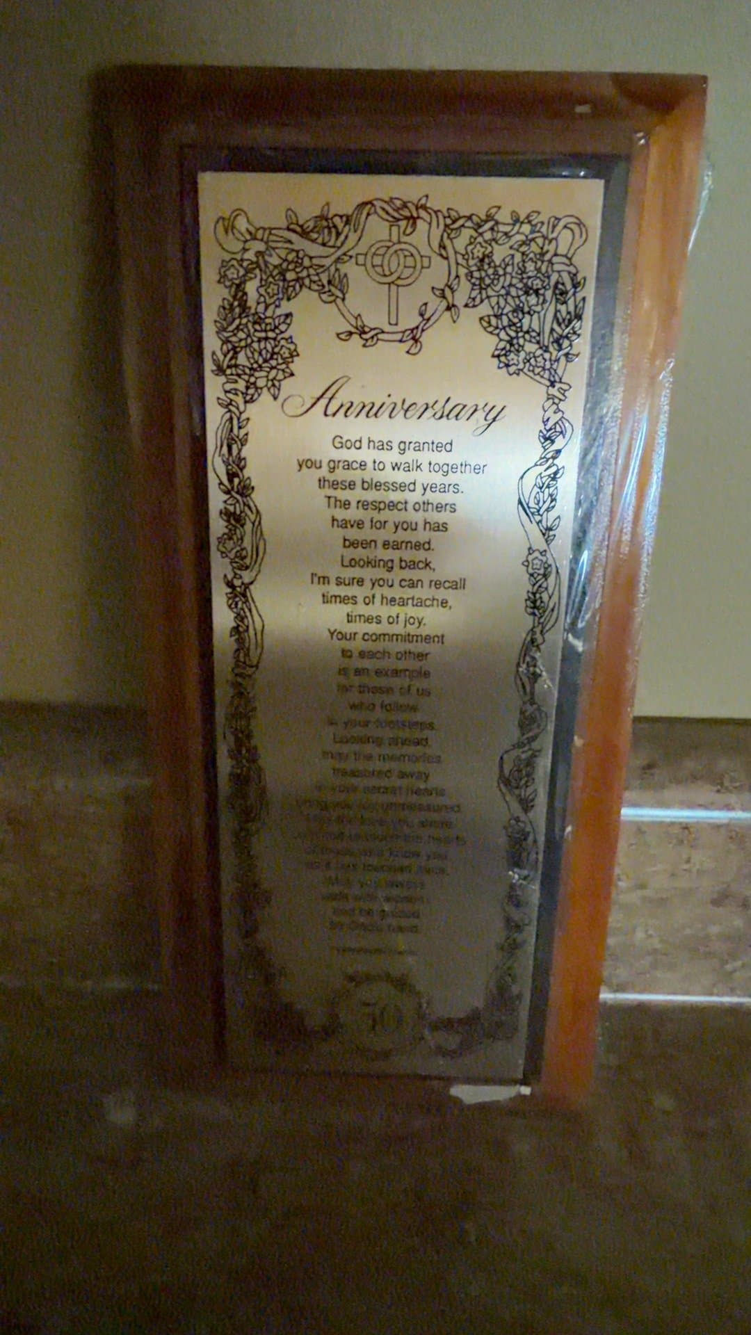 Anniversary Plaque with Poem - Image 1