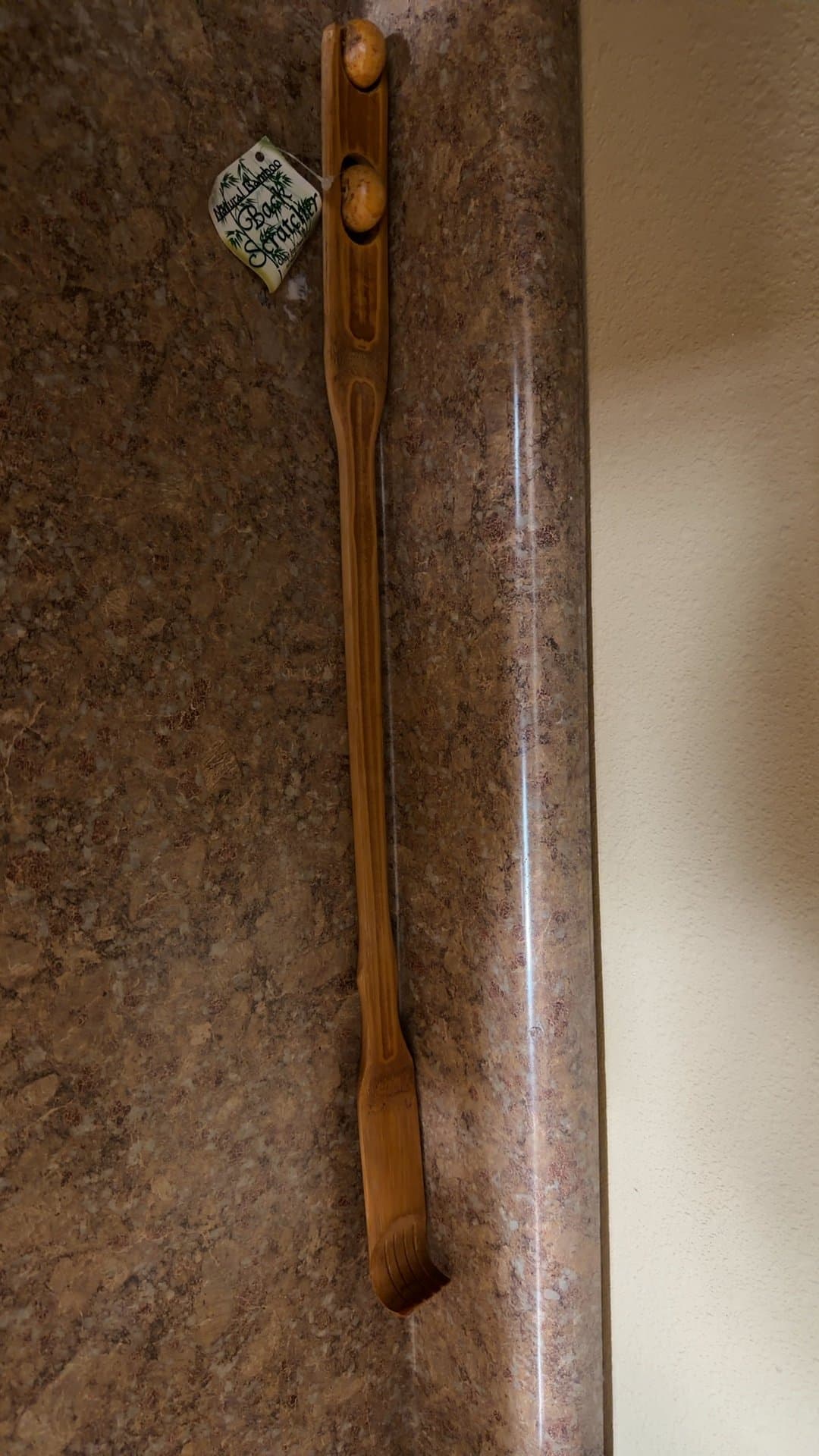Wooden Back Scratcher with Massage Rollers - Image 1