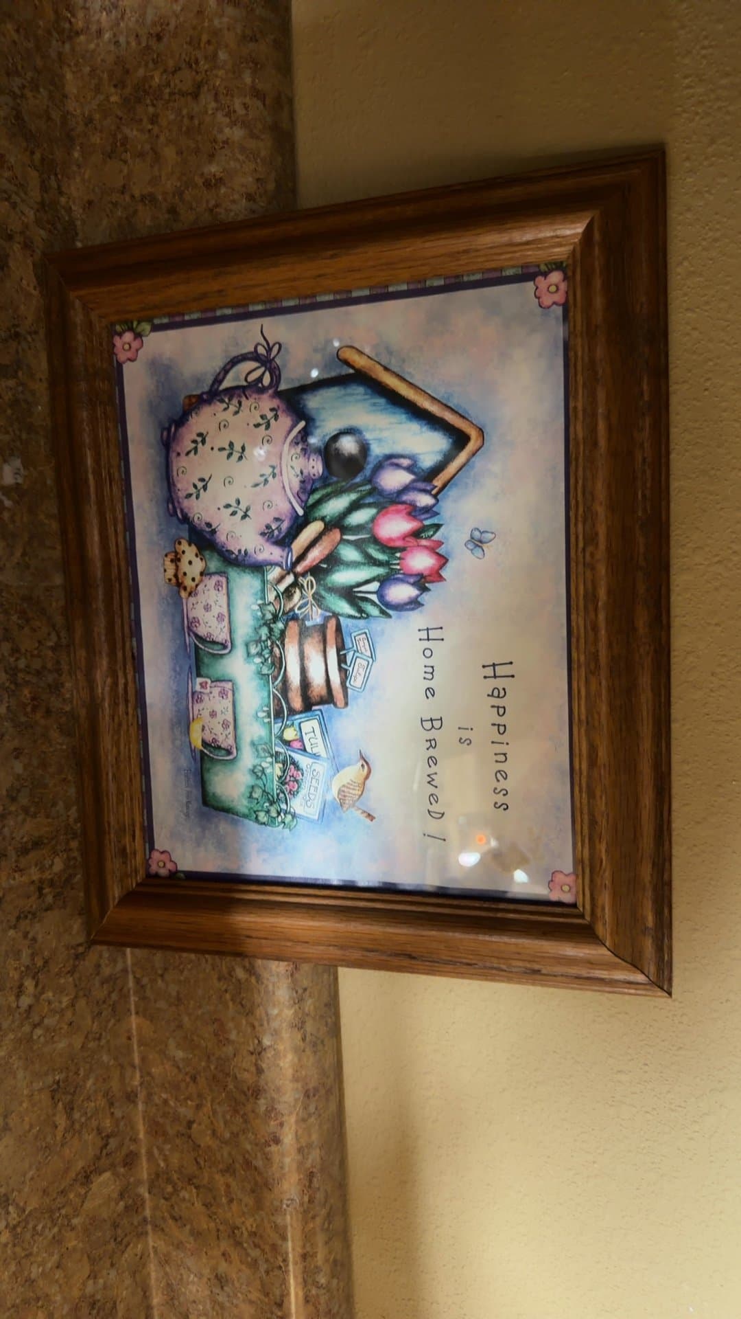 Framed Still Life Artwork - 'Happiness is Home Brewed' - Image 1