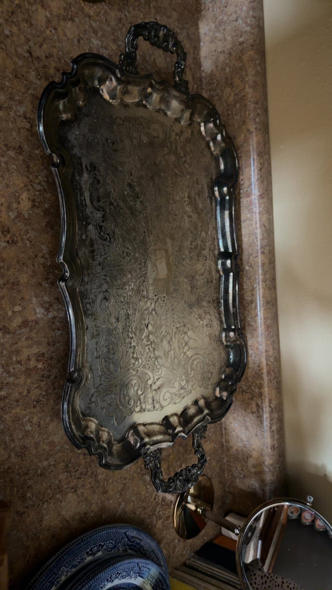 Vintage Silver Plated Serving Tray - Image 1