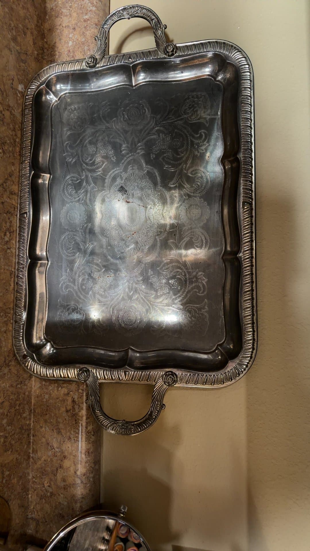 Vintage Silver-Plated Serving Tray - Image 1