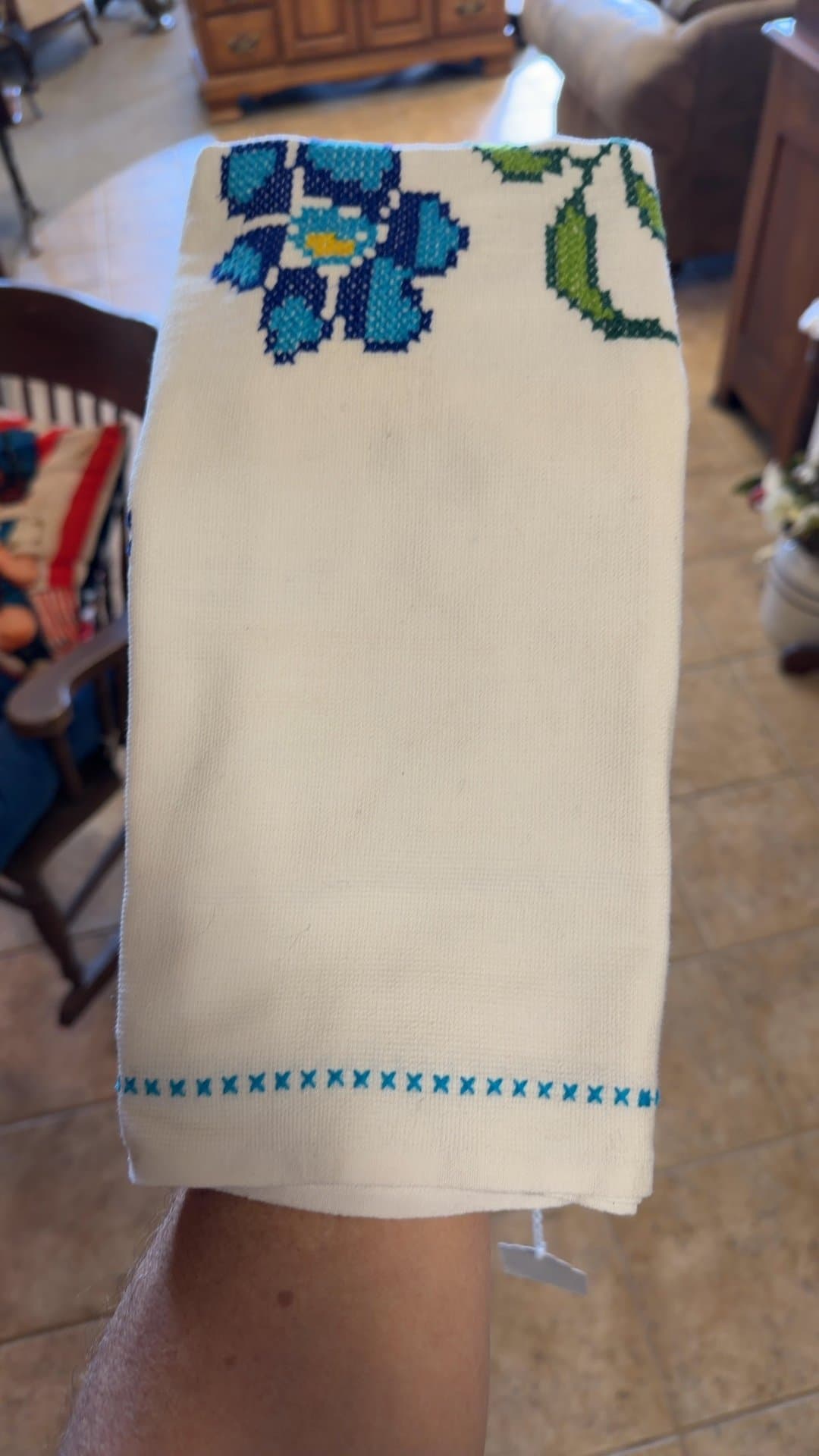 Vintage Handmade Embroidered Pillowcase - Image 1