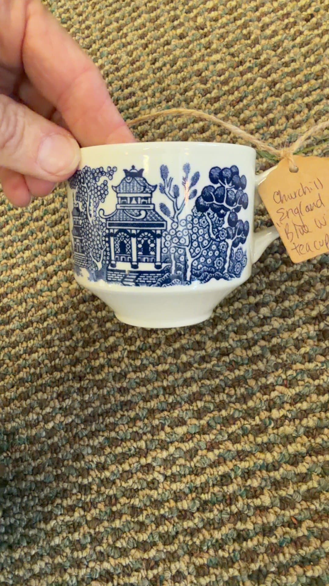 Churchill England Blue Willow Teacup - Image 1