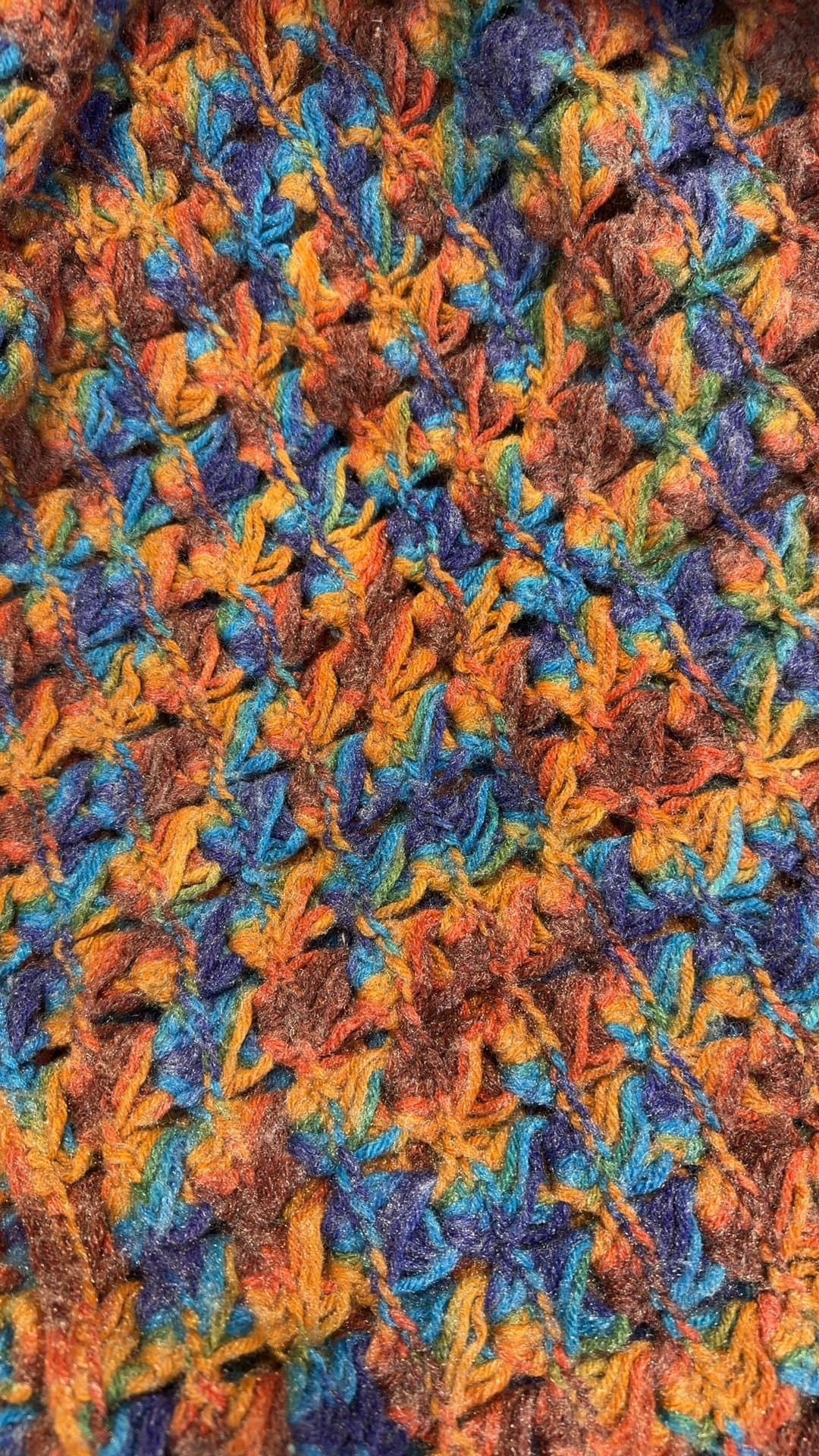 Multicolored Knitted Fabric shawl or table runner - Image 1