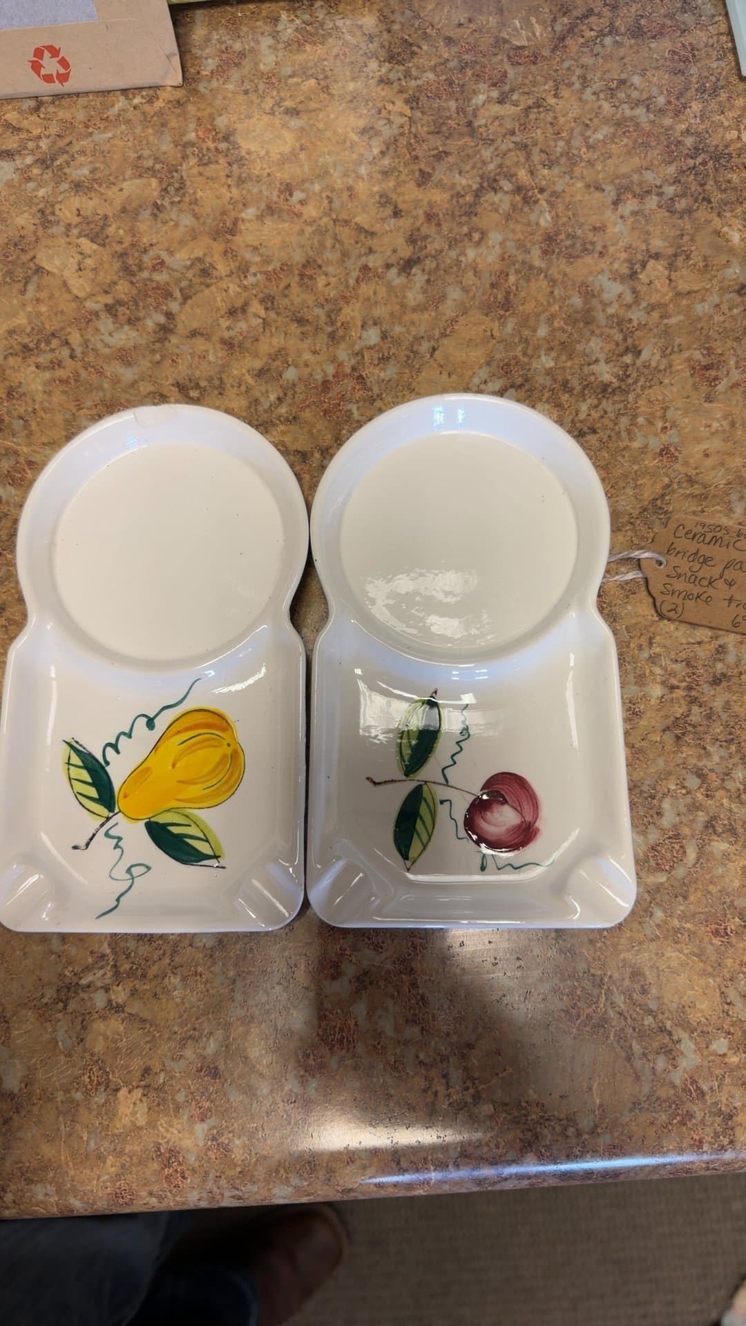 1950s Ceramic Snack and Smoke Trays - Image 1