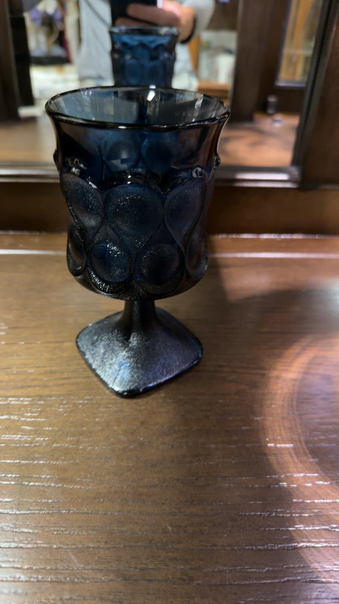 Spotlight Blue by Noritake 1970's Blue Glass Goblet - Image 1
