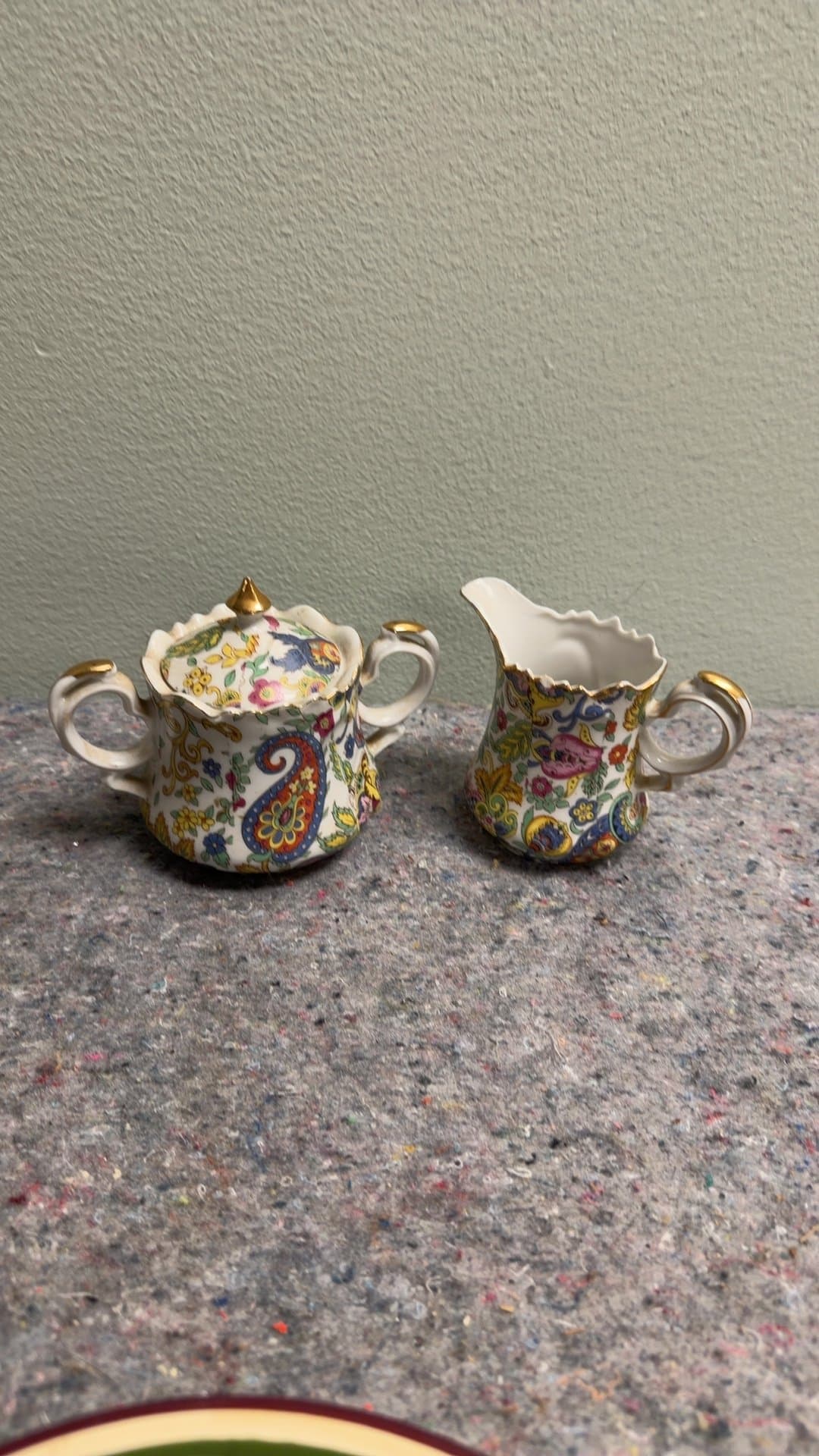 Vintage Lefton Porcelain Sugar Bowl and Creamer Set - Image 1