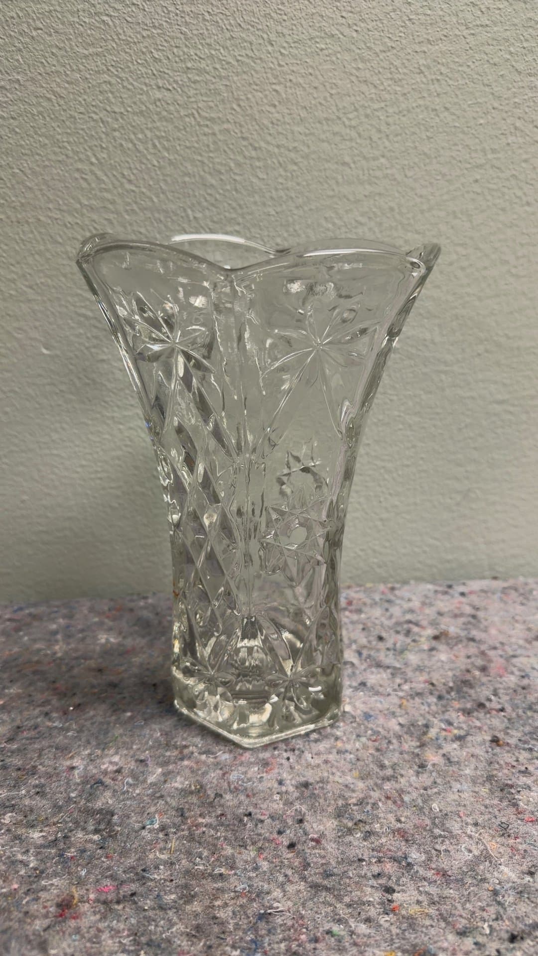 Vintage Cut Glass Crystal Vase - Image 1