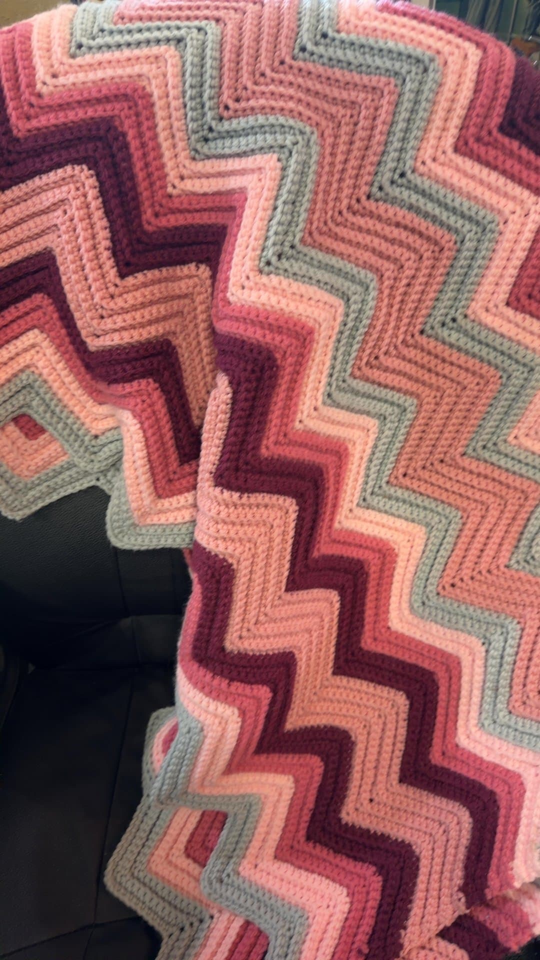 Handmade Crochet Zigzag Blanket - Image 1