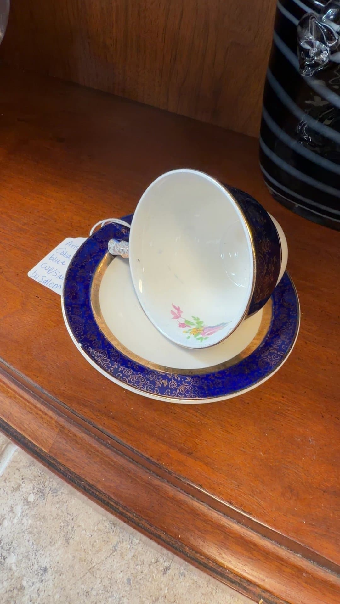 Aristocrat Cobalt Blue Tea Cup and Saucer by Salem