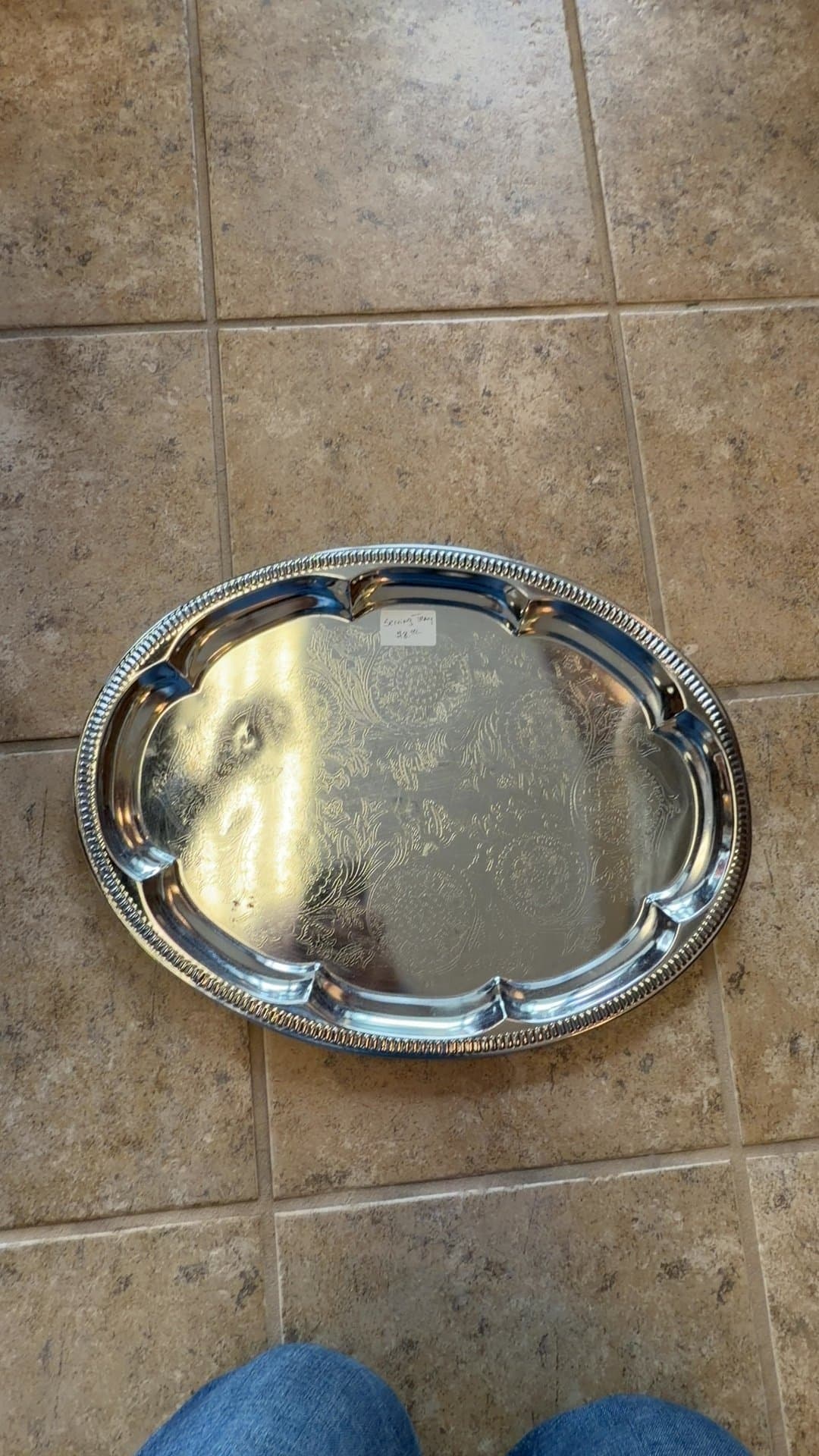 Silver Plated Oval Serving Tray - Image 1