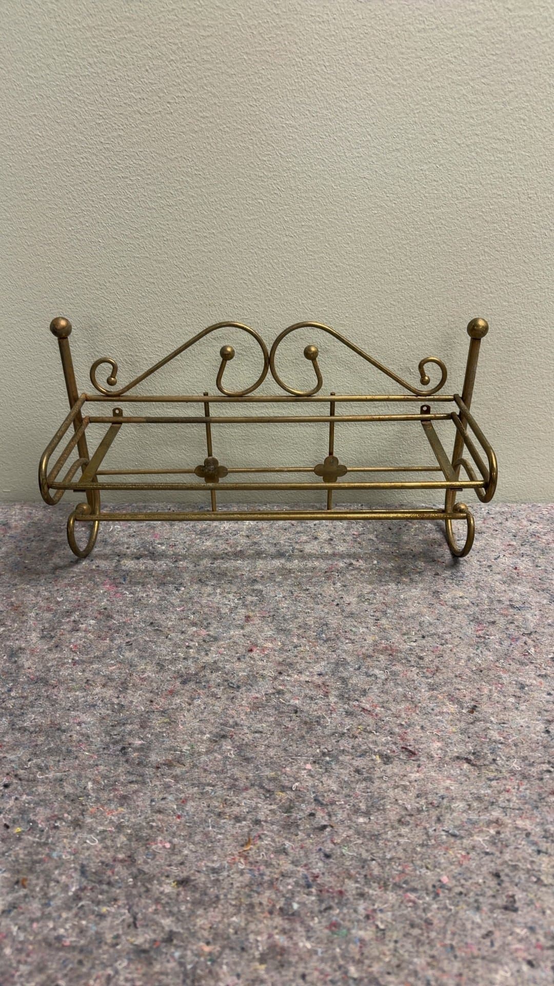 Vintage Brass Wall Shelf - Image 1