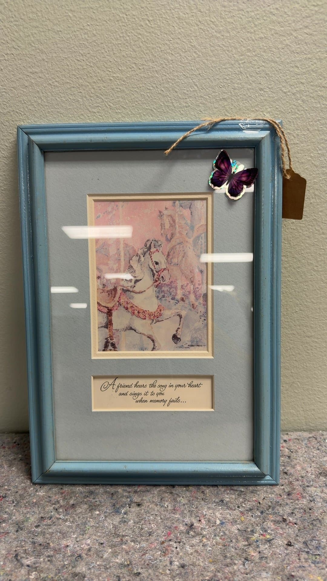 Framed Carousel Horse Print with Poem - Image 1
