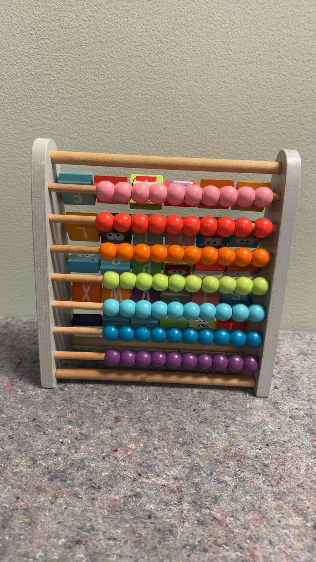 Colorful Wooden Abacus with Alphabet Blocks - Image 1