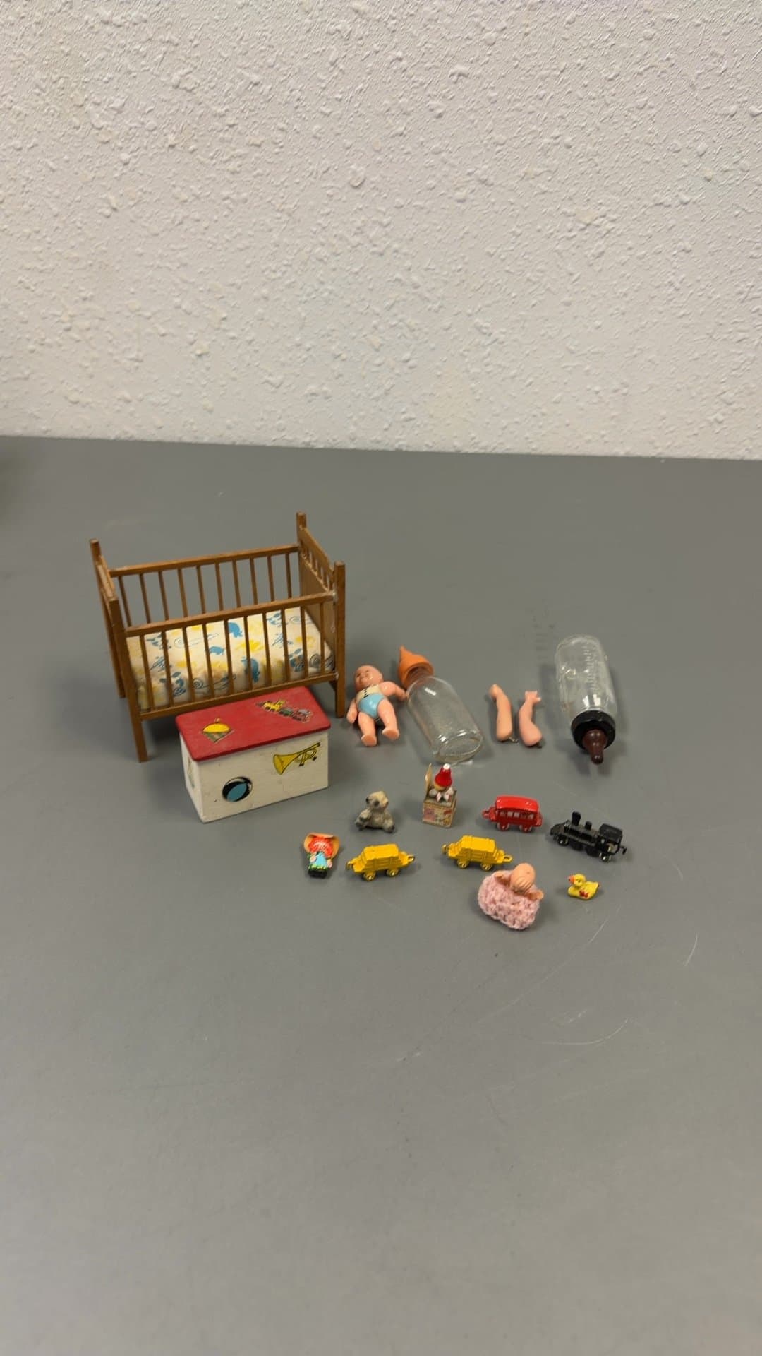 Vintage Miniature Dollhouse Nursery Furniture and Accessories Lot - Image 1