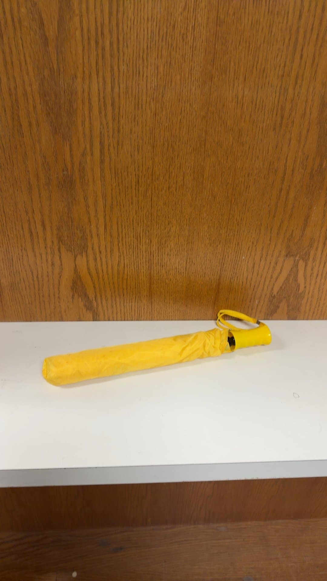 Yellow Compact Folding Umbrella with Cover - Image 1