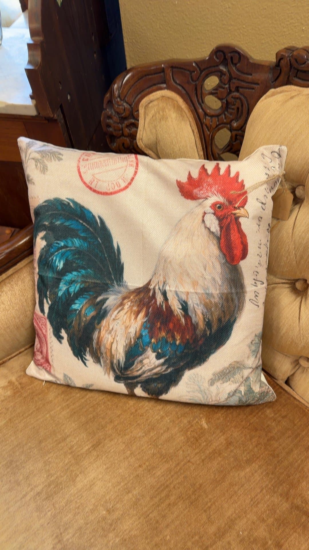 Rooster Decorative Pillow