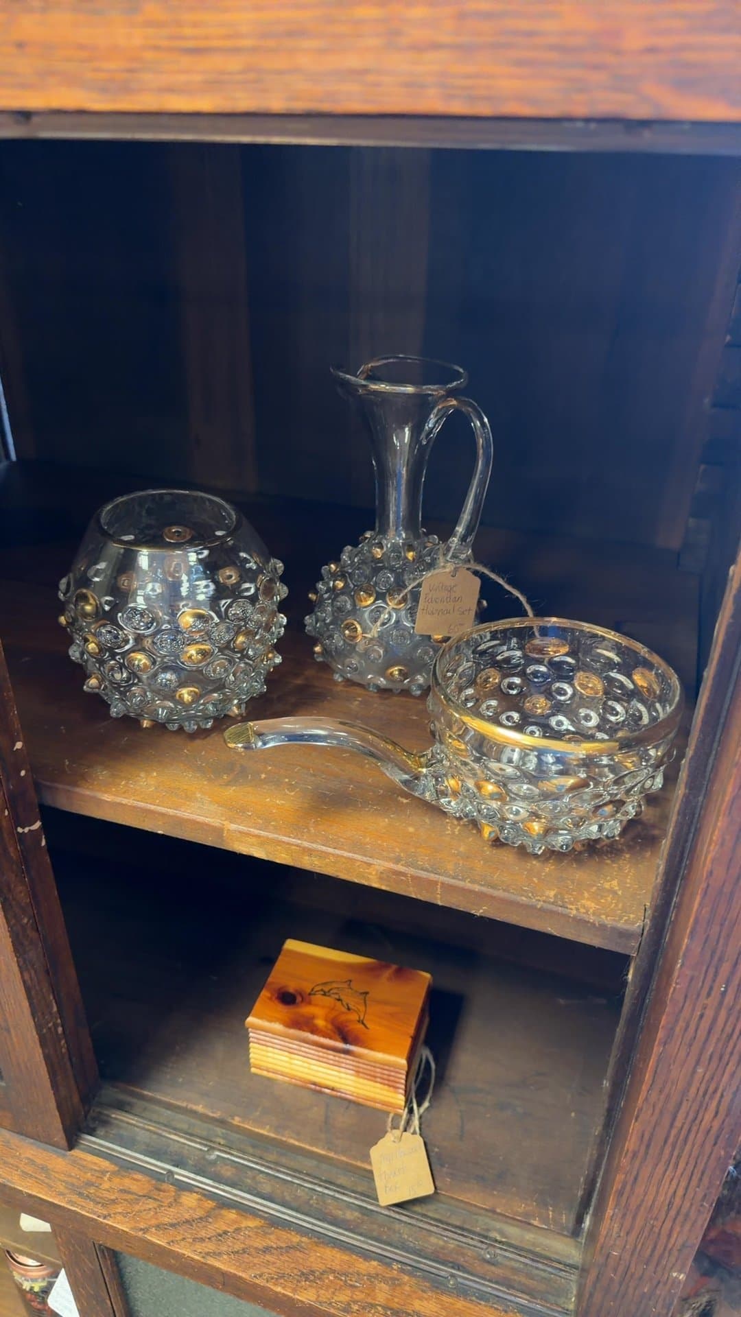Vintage Bohemian Hobnail Glass Set - Image 1
