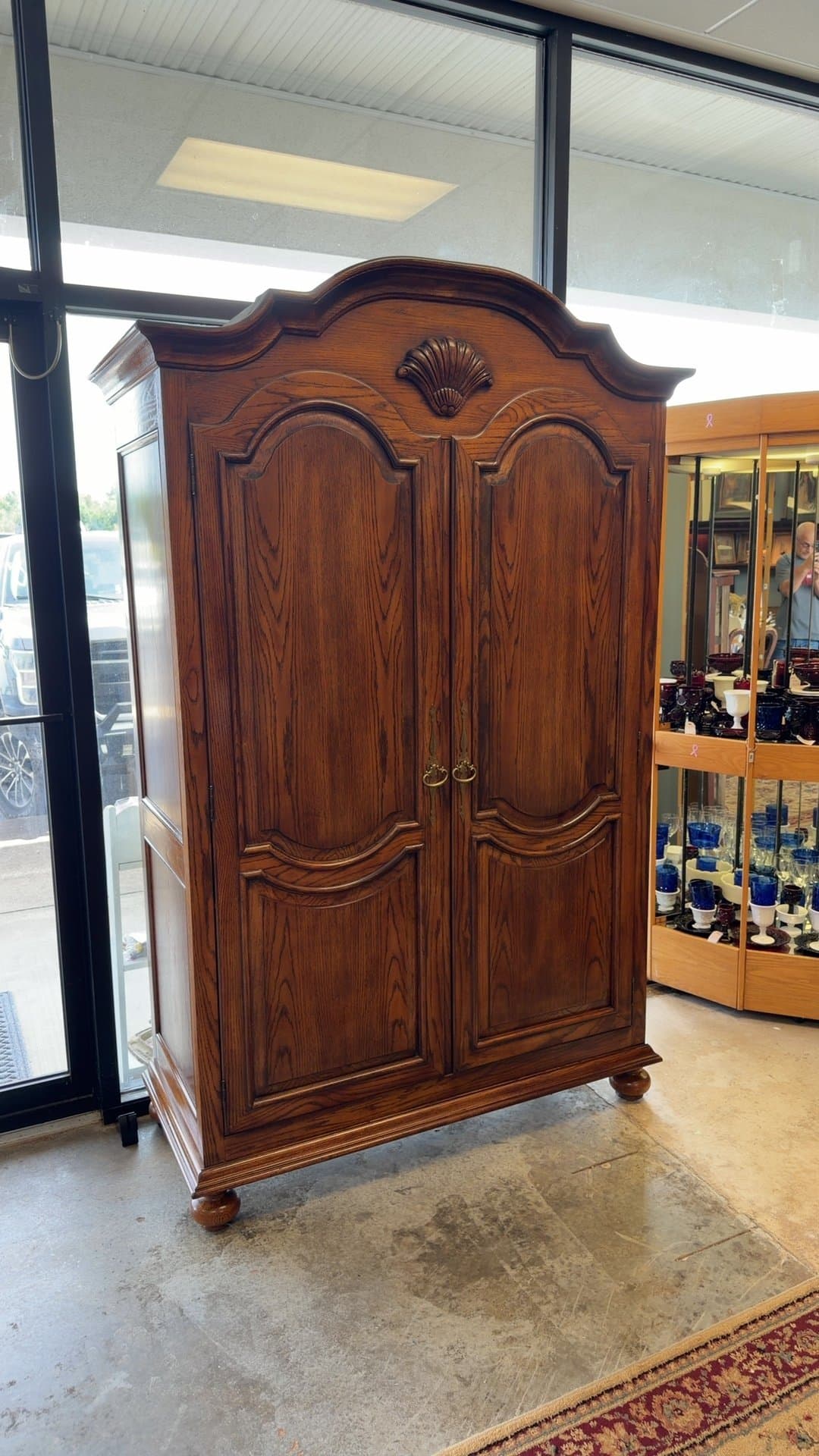 Vintage Wooden Armoire Cabinet - Image 1