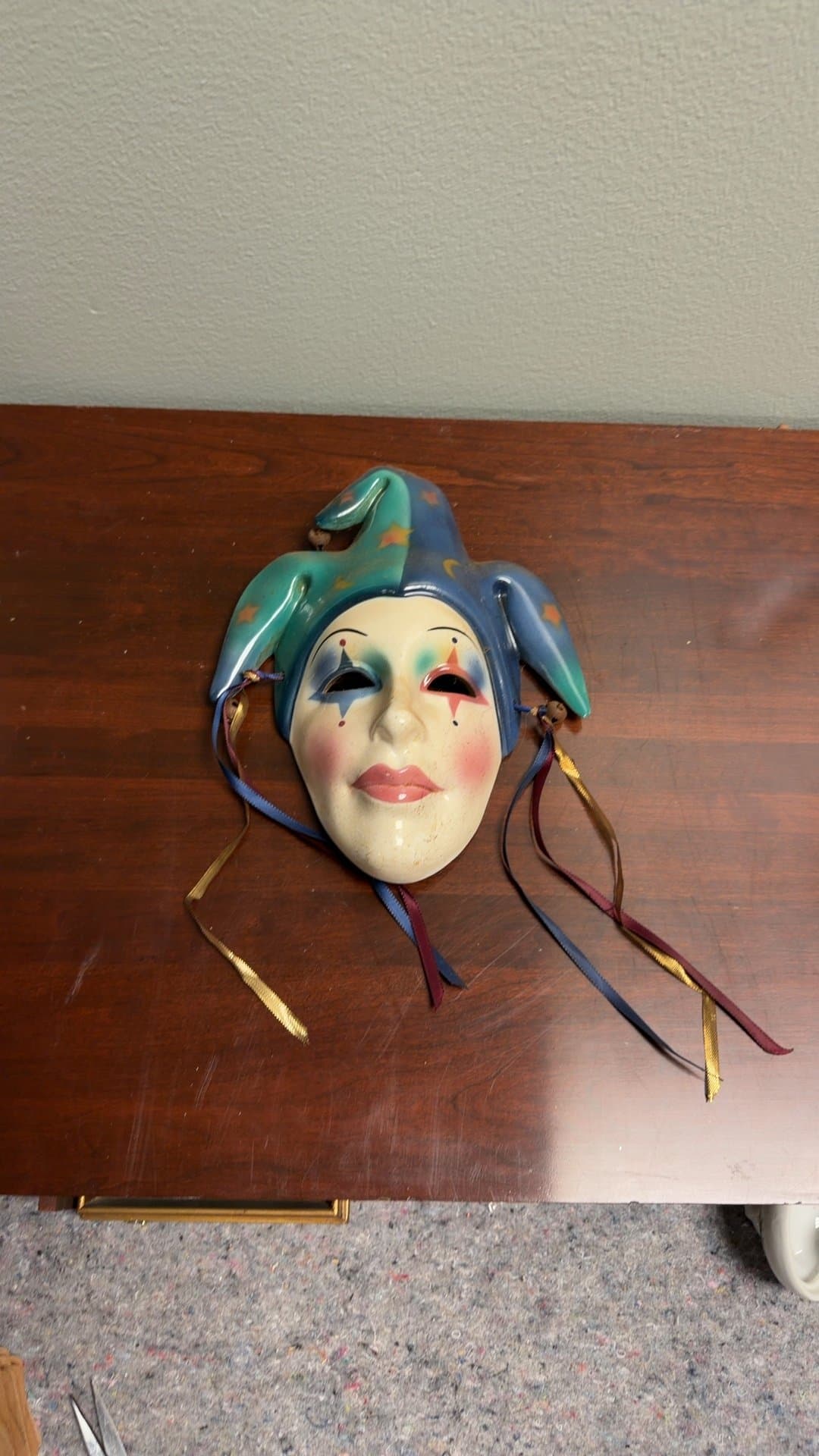 Ceramic Jester Wall Mask - Image 1