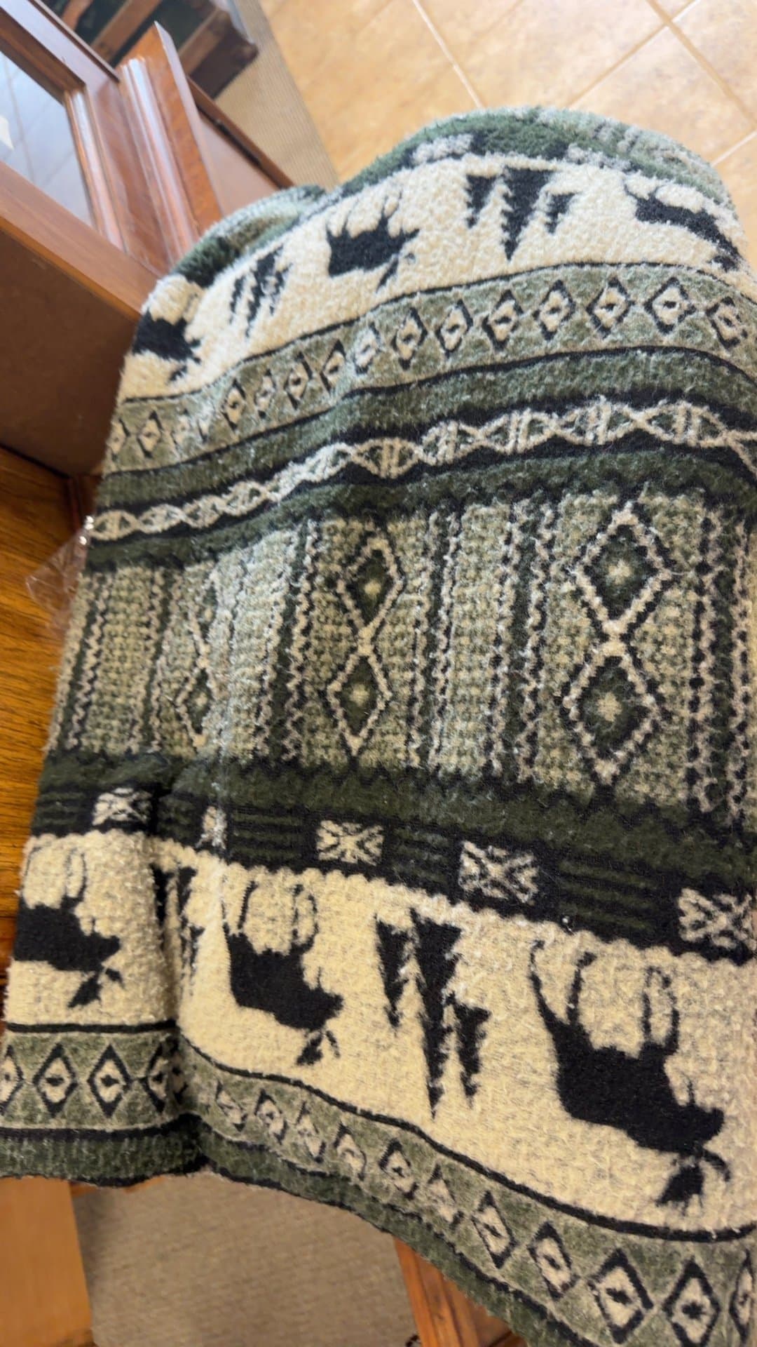 Woolrich Wool Blanket with Deer Pattern - Image 1