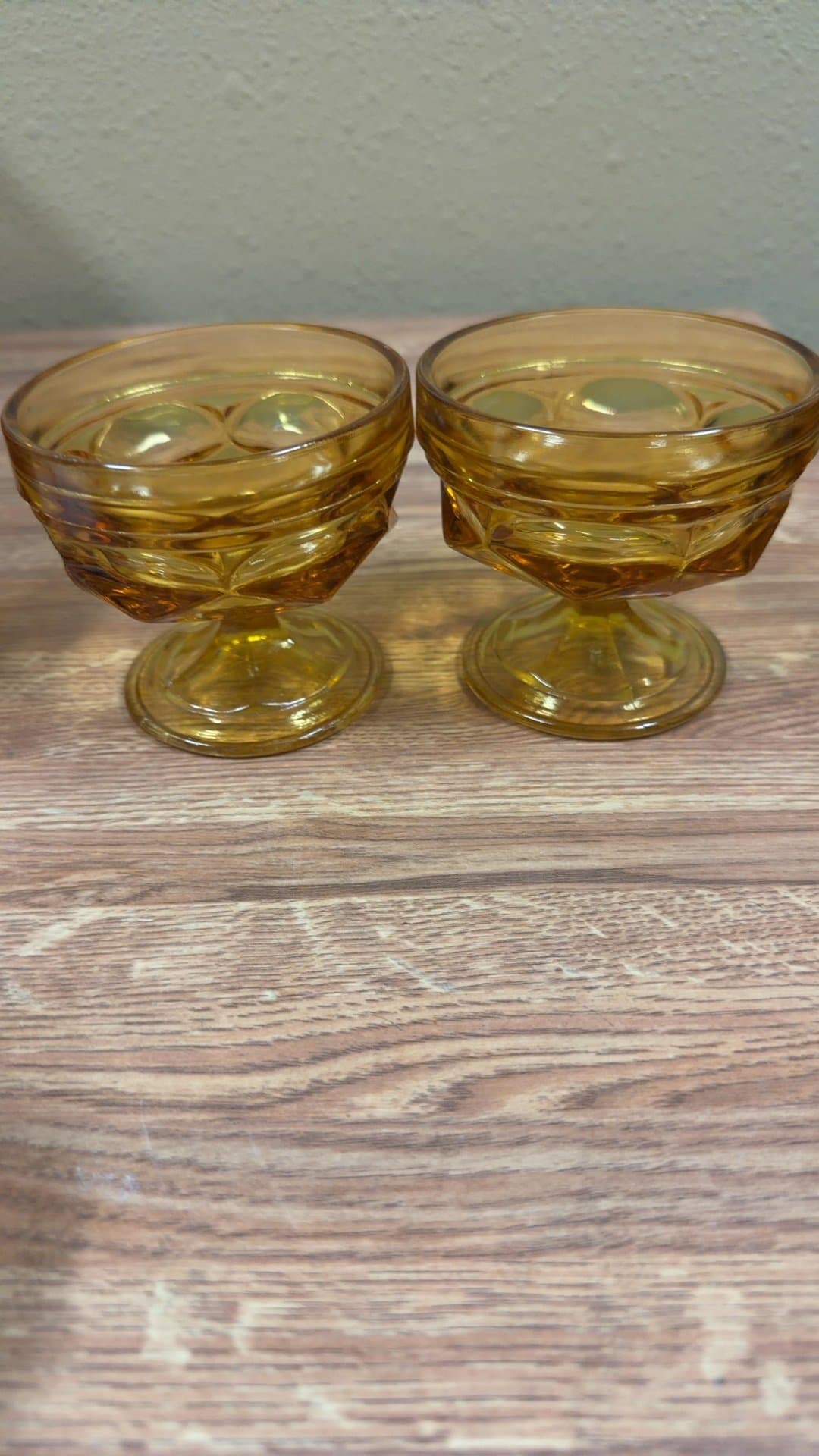3-Amber Glass Dessert Cups - Image 1