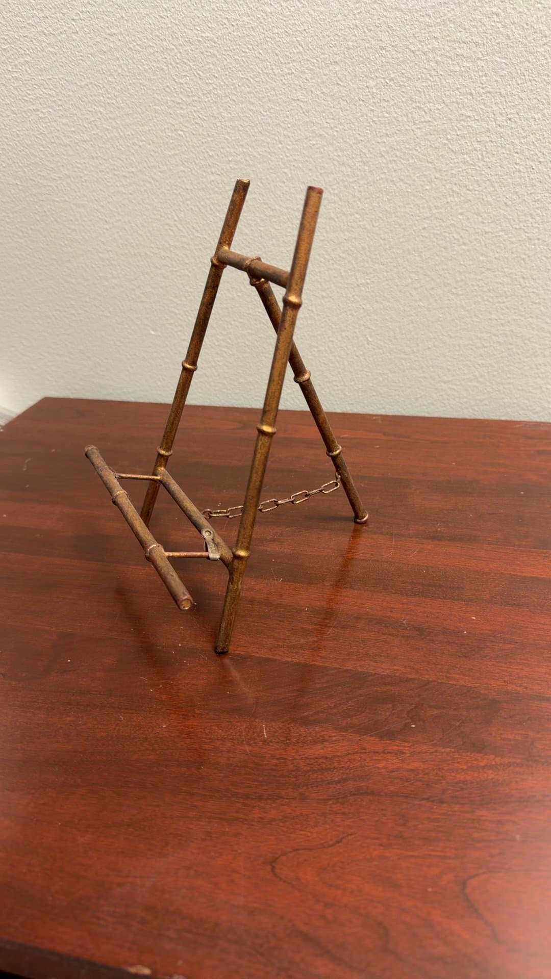 Vintage Bamboo-Style Metal Easel - Image 1