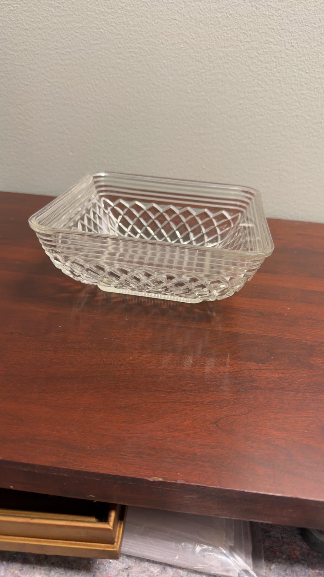 Square Cut Glass Bowl - Image 1