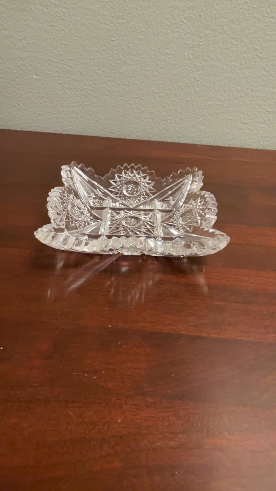 Cut Glass Crystal Dish - Image 1