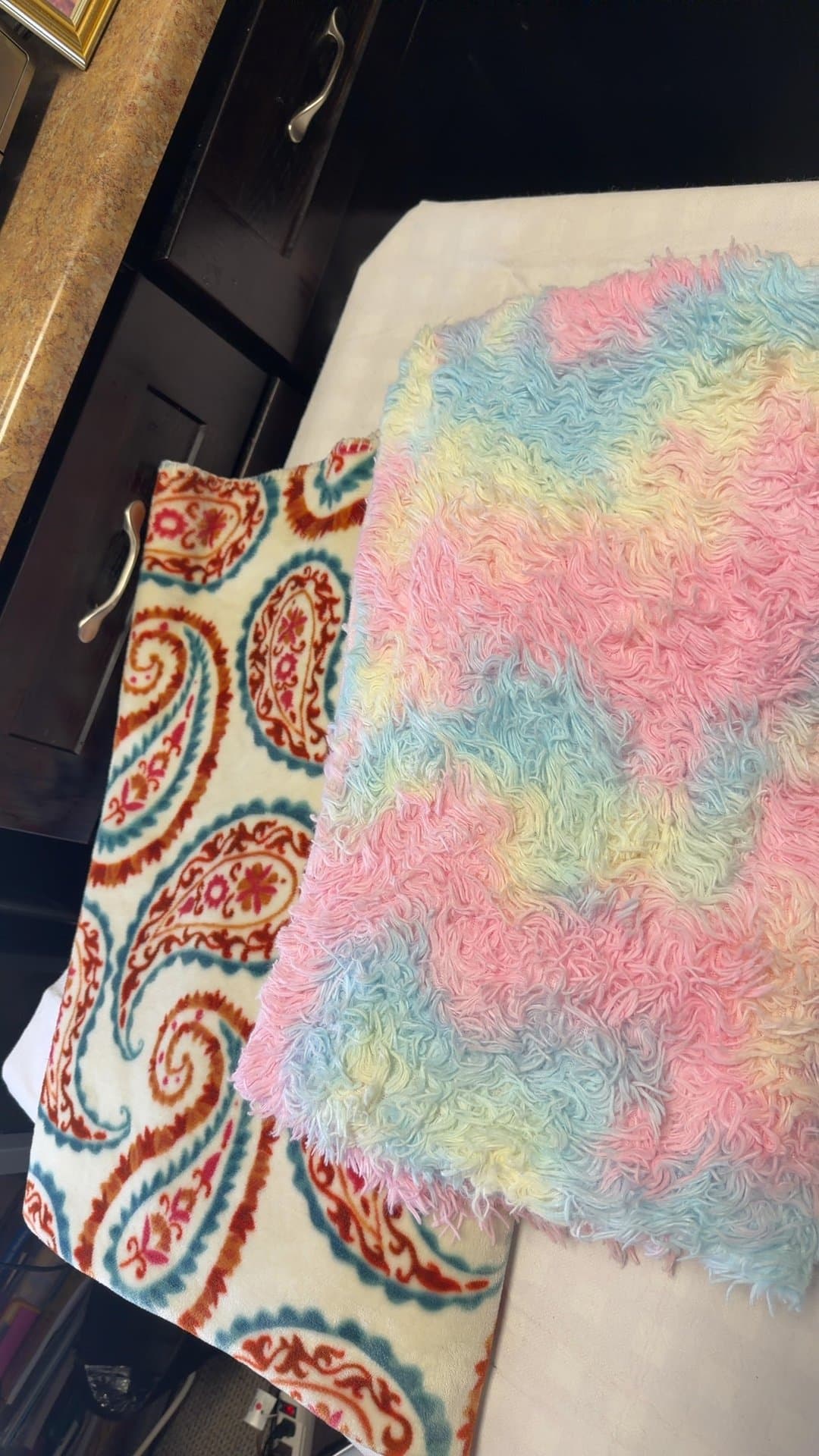 Pastel Rainbow Shaggy Plush Throw Blanket - Image 1