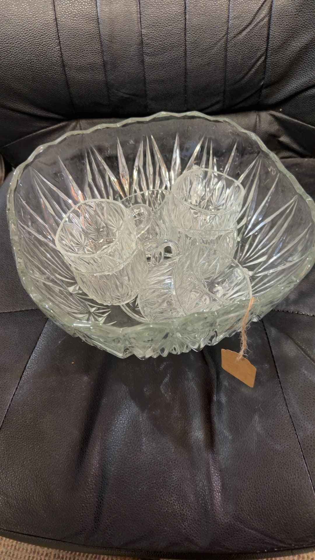 Anchor Hocking 'Arlington' Pattern Punch Bowl Set - Image 1