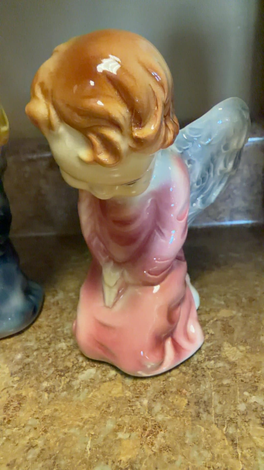 Royal Copley ceramic praying angel wall pockets/planters 1940-50's set of 2 - Image 1